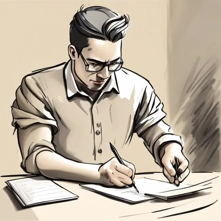 Visual representation of "scratch out" - To write or draw something hurriedly or awkwardly.