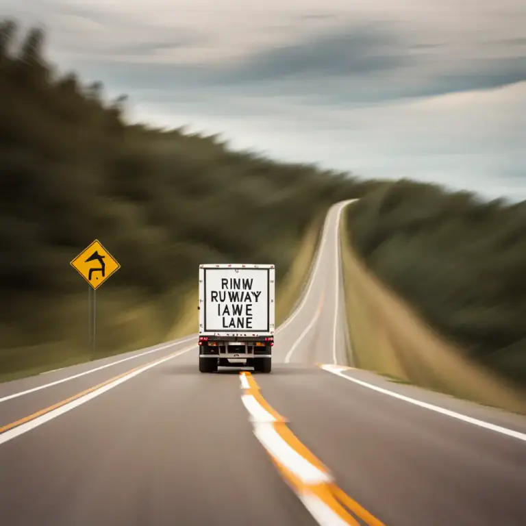 Visual representation of "runaway" - A steep slope or long stretch of road allowing vehicles moving downhill to stop safely