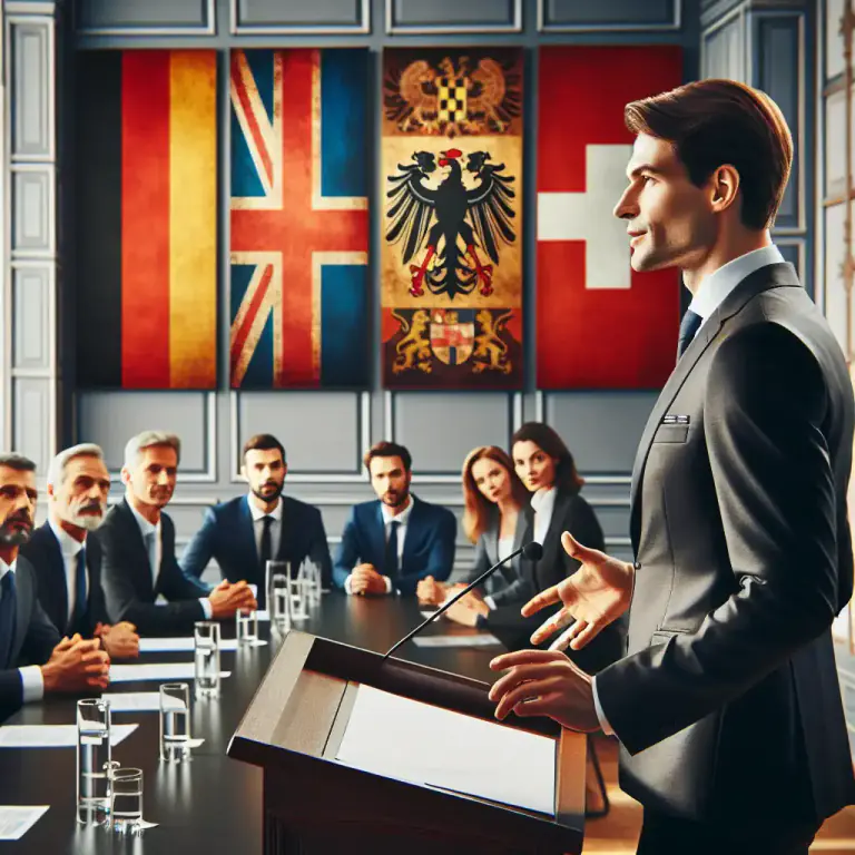 Visual representation of "german" - The official language of Germany, Austria and part of Switzerland