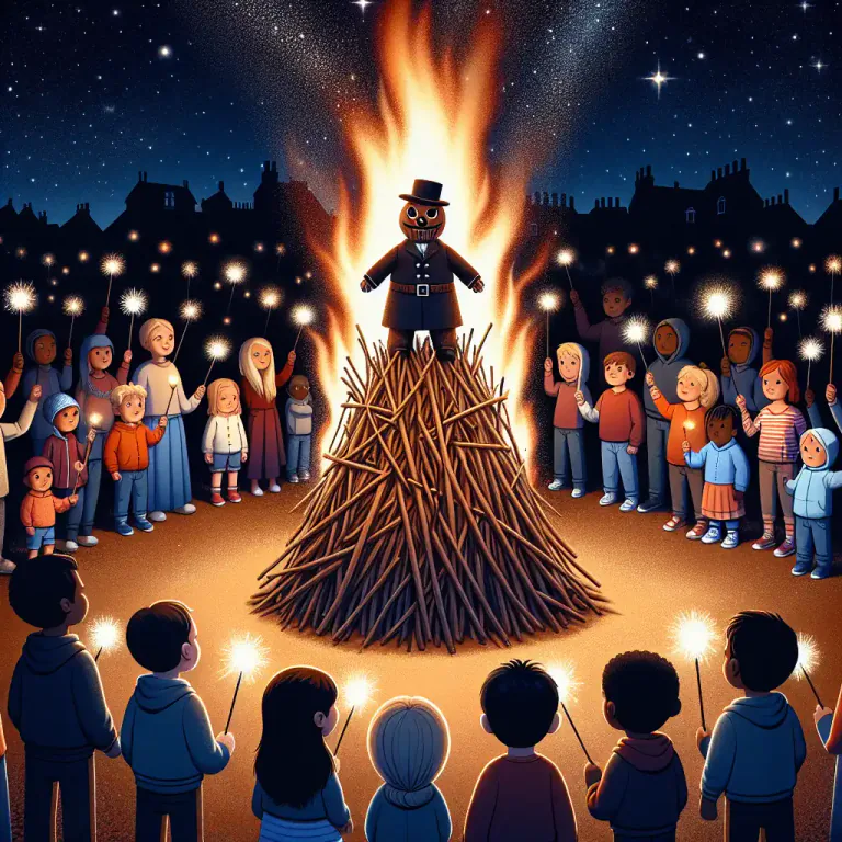 Visual representation of "guy" - An effigy of Guy Fawkes traditionally burnt on a bonfire on Guy Fawkes Night.