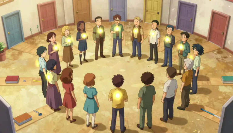 Visual representation of "egalitarianism" - The belief that all people are equal and should have the same rights and opportunities.