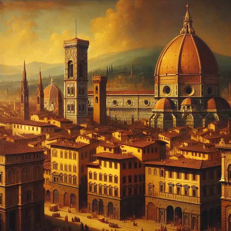 Visual representation of "florentine" - Related to or from Florence, Italy