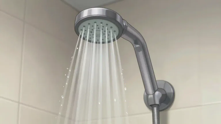 Visual representation of "showerhead" - A showerhead is a device attached to a shower that dispenses water for showering.
