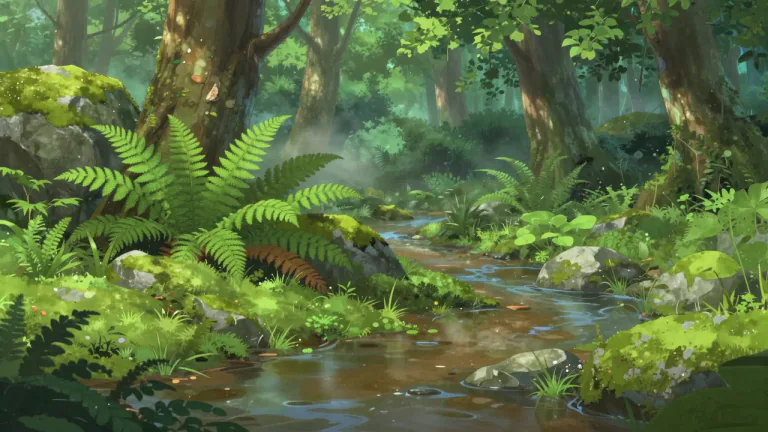 Visual representation of "mesic" - Referring to environments or habitats that have a moderate amount of moisture.