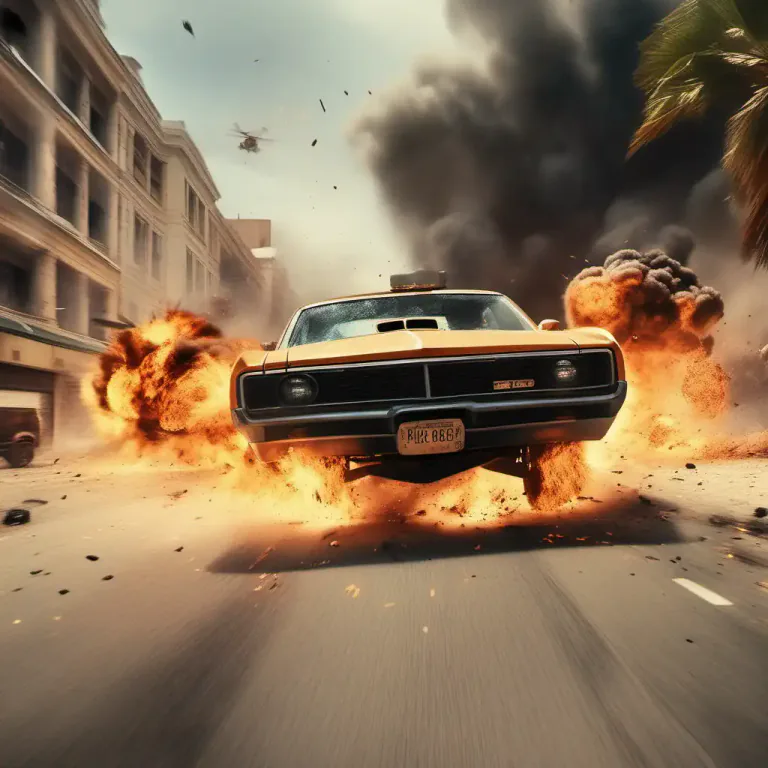 Visual representation of "action" - Exciting events in a story or a movie