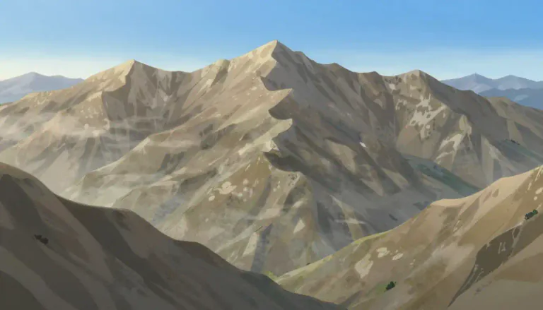 Visual representation of "ridgeline" - A ridgeline is the line that follows the top of a range of hills or mountains.