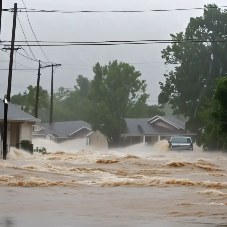 Visual representation of "spate" - A sudden and heavy flood