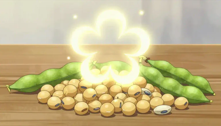 Visual representation of "isoflavone" - A type of plant compound found in soybeans and other legumes, known for its potential health benefits, especially in hormone regulation.