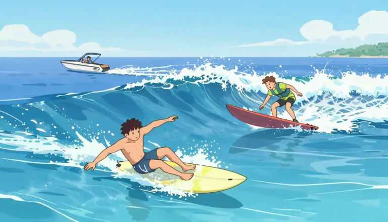 Visual representation of "watersport" - A sport or activity that takes place in or on water, such as swimming, water skiing, or surfing.