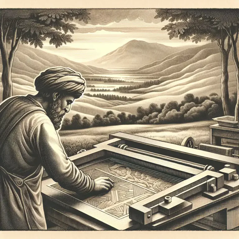 Visual representation of "aquatint" - A printmaking technique that produces tonal effects by using acid to eat into the printing plate creating a design.