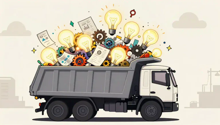 Visual representation of "truckload" - A metaphorical expression for a large amount of something.
