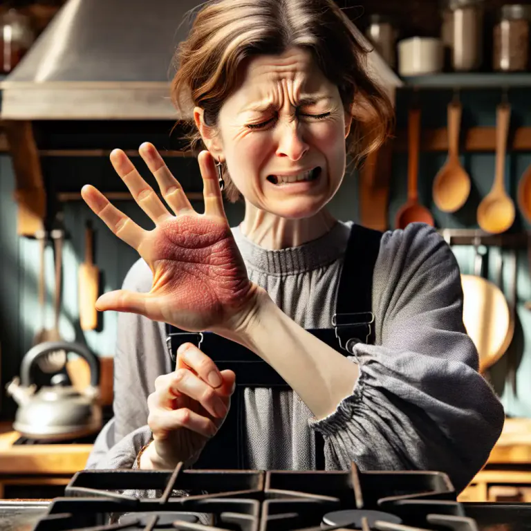 Visual representation of "burn" - A physical injury caused by heat or fire