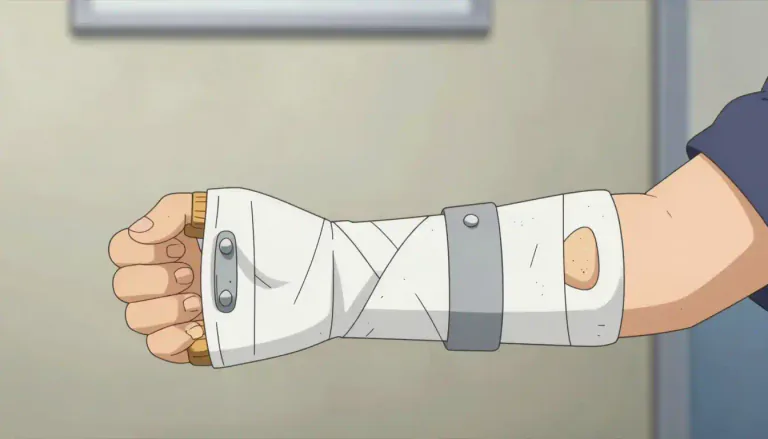 Visual representation of "splint" - A strip of rigid material used for supporting and immobilizing a broken bone or joint