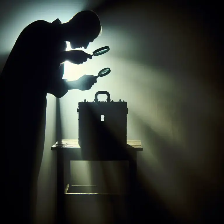 Visual representation of "secret" - The quality of being difficult to detect or analyze