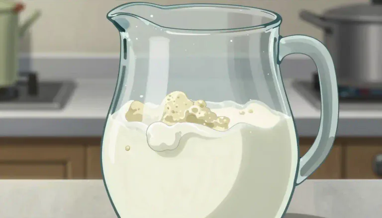 Visual representation of "curdle" - To separate or cause to separate into curds or lumps