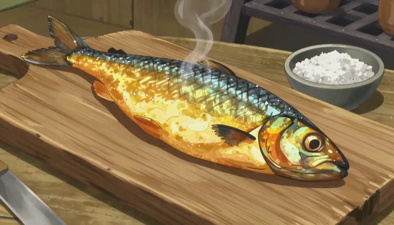Visual representation of "bloater" - A type of fish, especially a herring, that has been cured by being smoked and slightly salted.