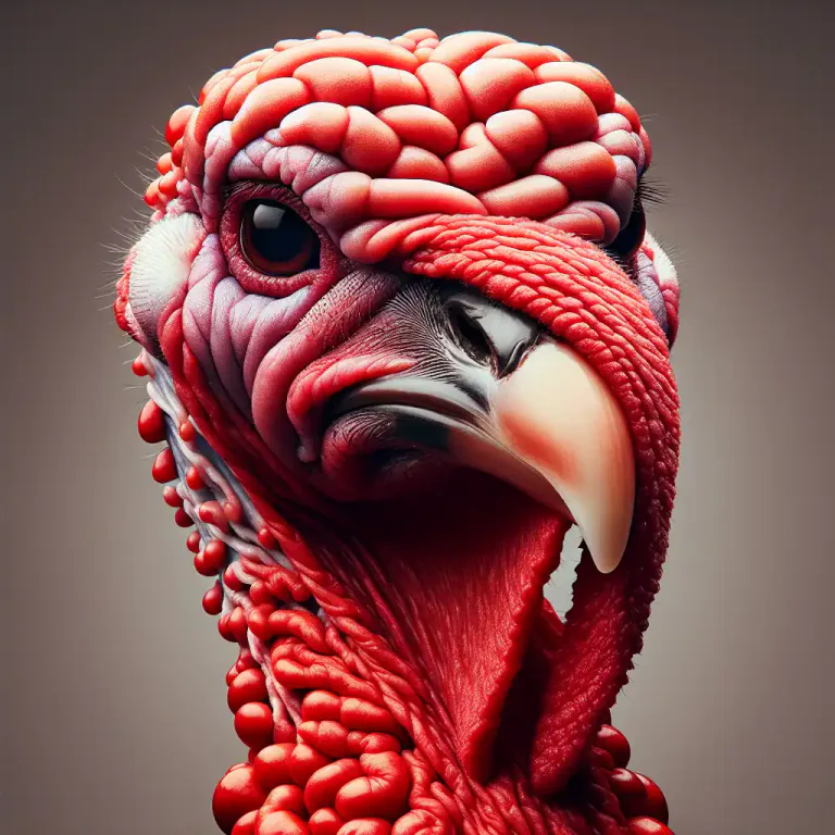 Visual representation of "snood" - A type of bird's wattle or a fleshy part at the base of a turkey's beak