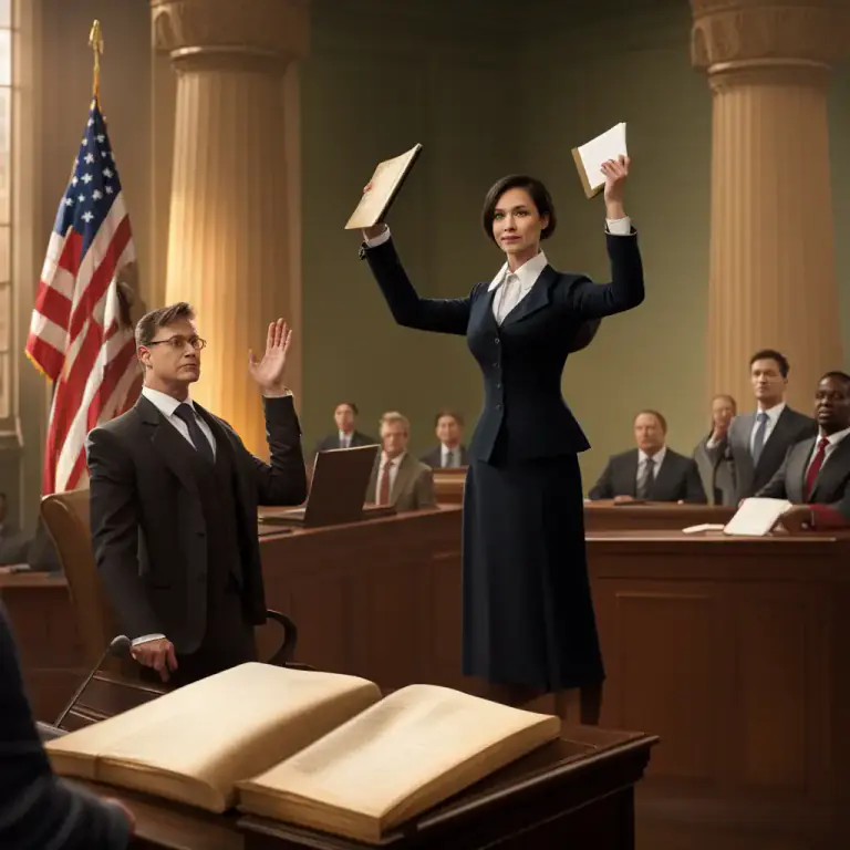 Visual representation of "swear into" - To formally make a person begin a new job or duty by making them promise to do it honestly, often by saying a formal statement.