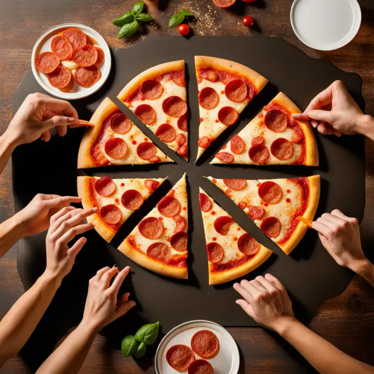 Visual representation of "split up" - To divide something into smaller parts.