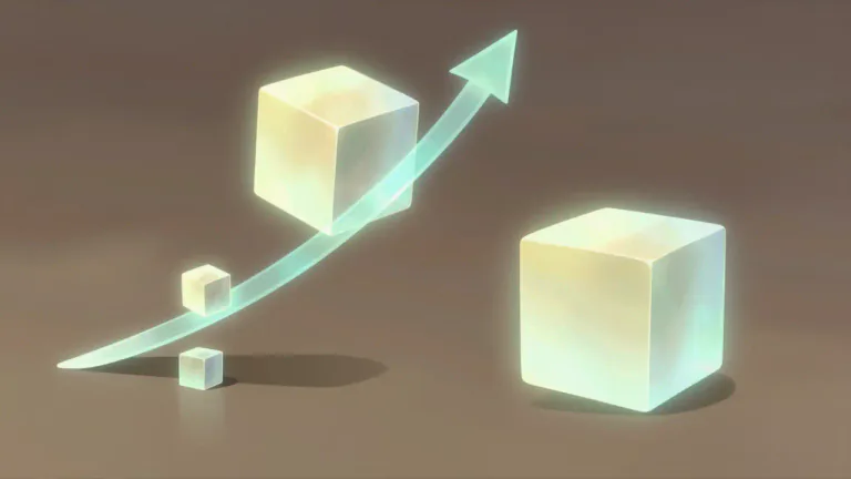 Visual representation of "cubic" - Describes a relationship or calculation involving the cube of a quantity or variable