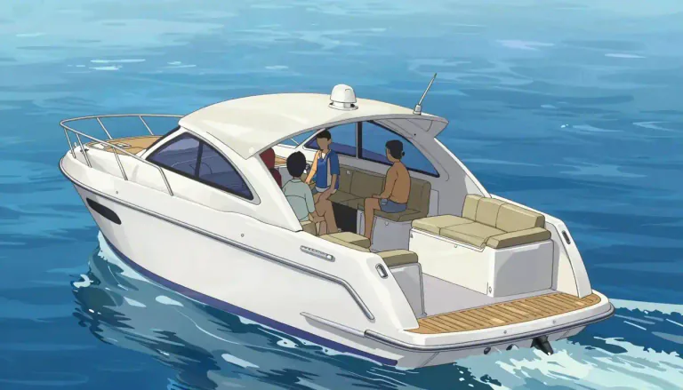 Visual representation of "bowrider" - A type of recreational motorboat with an open bow area for seating.