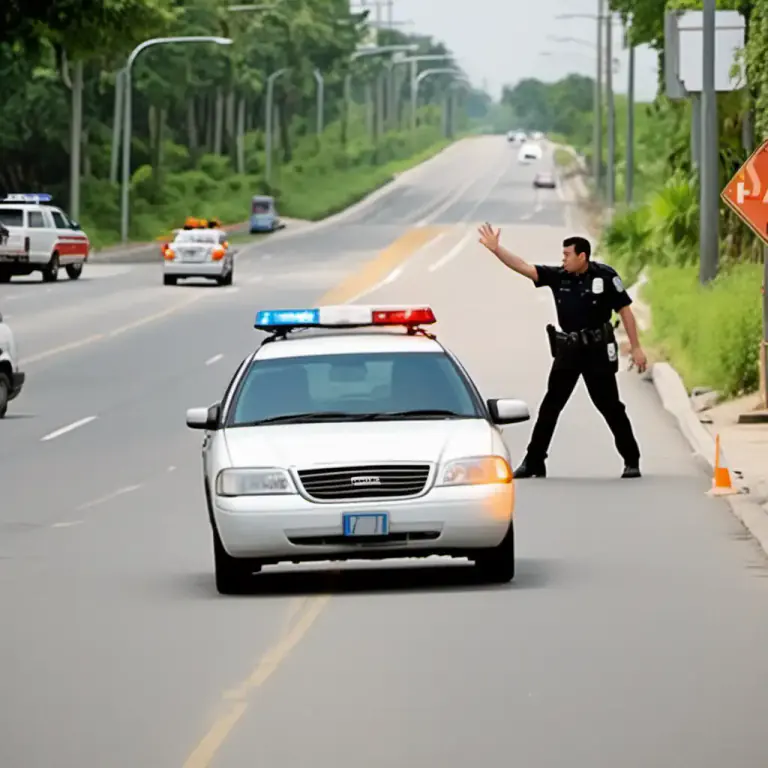 Visual representation of "pull in" - To move to the side of the road and stop.