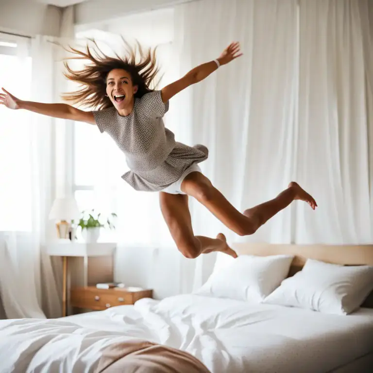 Visual representation of "jump on" - To physically leap onto something