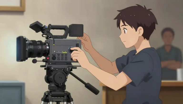 Visual representation of "cinematographer" - A person who directs or manages the photography of a movie, controlling the visual look of the film.