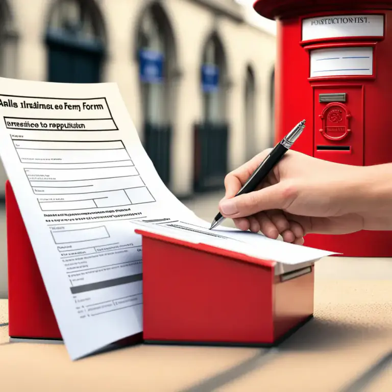 Visual representation of "send in" - to deliver something such as a letter, package, or application to a particular place or person