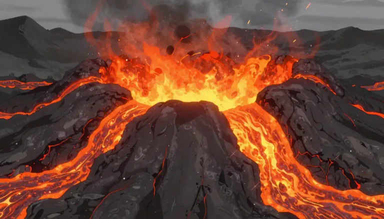 Visual representation of "lava" - Hot liquid rock that comes out of a volcano.