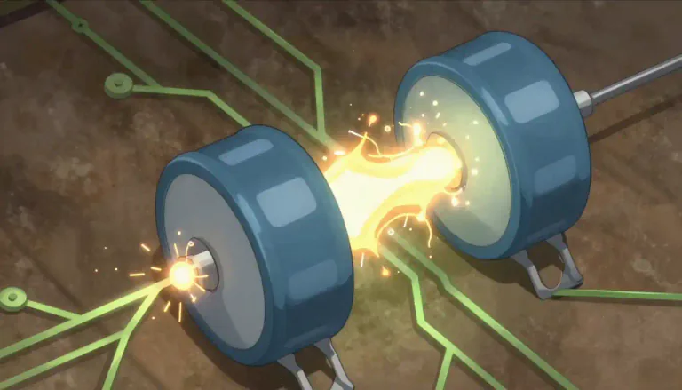 Visual representation of "capacitor" - A passive electronic component that stores energy in an electric field.
