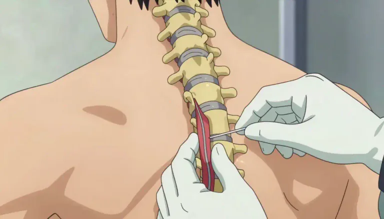 Visual representation of "intrathecal" - Involving or located within the space surrounding the spinal cord.