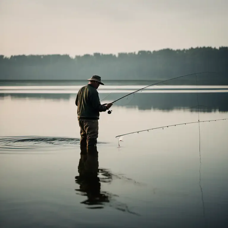 Visual representation of "jig" - A fishing lure that moves in a jerking motion