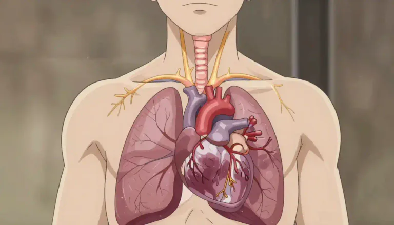 Visual representation of "vagal" - Relating to the vagus nerve, which is involved in controlling the heart, lungs, and digestive tract.