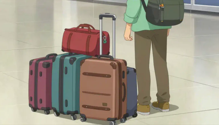 Visual representation of "baggage" - The suitcases and bags that a person carries when travelling.