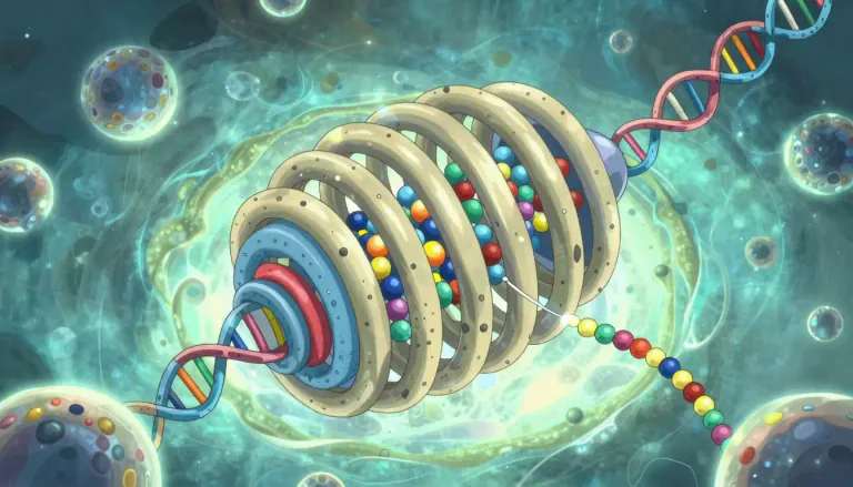 Visual representation of "rrna" - Ribosomal RNA (rRNA) is a type of RNA that is a structural and functional component of ribosomes, aiding in the synthesis of proteins.