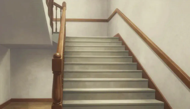Visual representation of "stairway" - A set of steps that go from one level to another inside a building