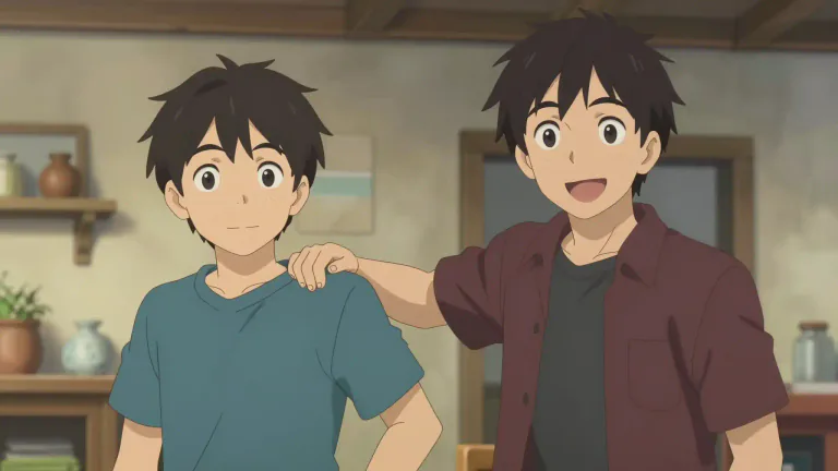 Visual representation of "brother" - A man or boy who has the same parents as another person.
