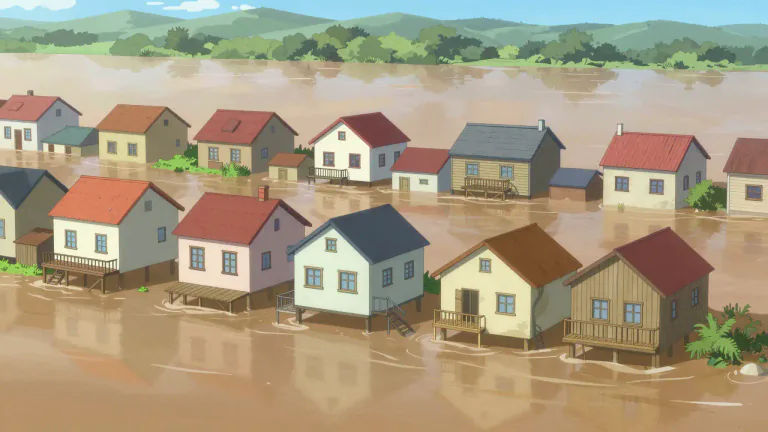 Visual representation of "freeboard" - The minimum height above the ground level required for buildings or structures to prevent flooding damage.