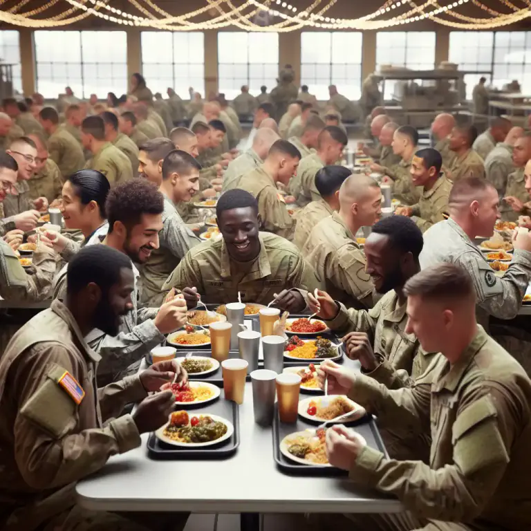 Visual representation of "mess" - A serving of food, especially in the military.