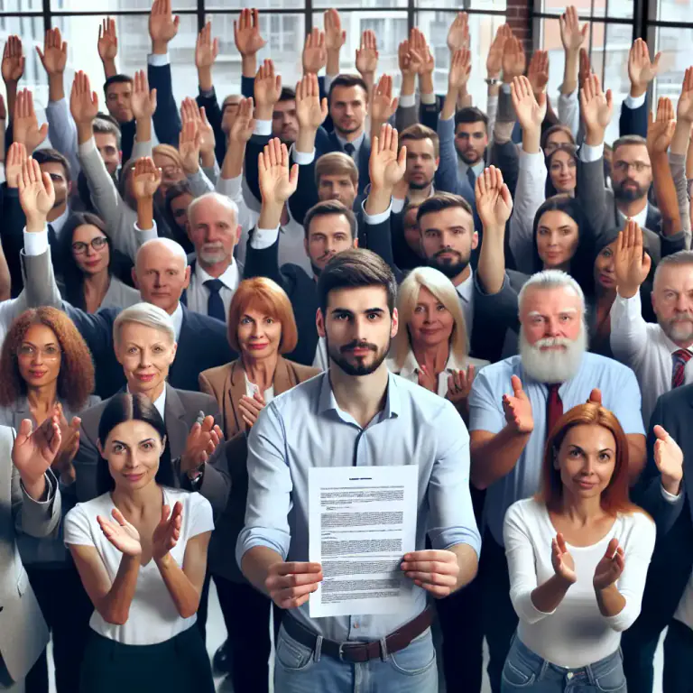 Visual representation of "ratify" - In trade union terminology, to accept or approve an agreement by vote.