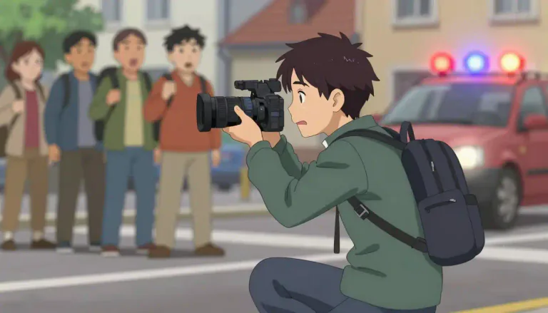Visual representation of "photojournalistic" - Relating to the practice of using photographs to tell news stories.