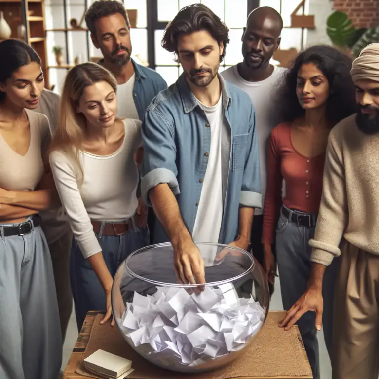 Visual representation of "draw" - A competition where winners are selected by a random draw.