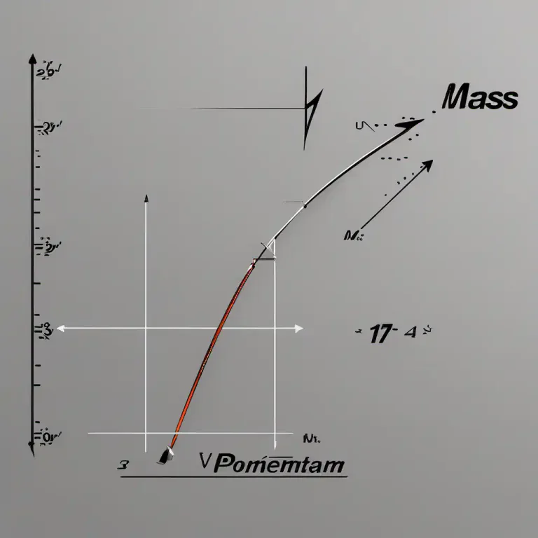 Visual representation of "momentum" - In physics, the quantity of motion of a moving body, measured as a product of its mass and velocity.