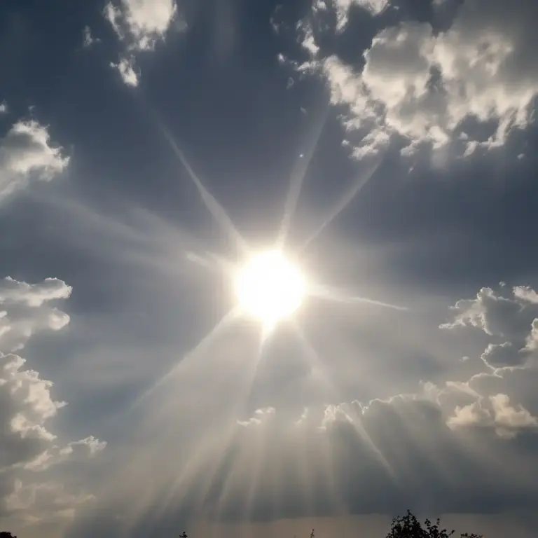 Visual representation of "rift" - A visible split in the cloud cover, allowing the clear sky to be seen.