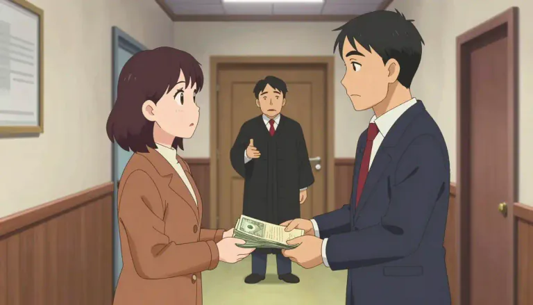 Visual representation of "alimony" - Money that one spouse must pay to the other after they get divorced.