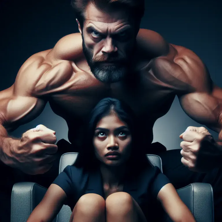 Visual representation of "menacingly" - In a way that shows a desire to harm others
