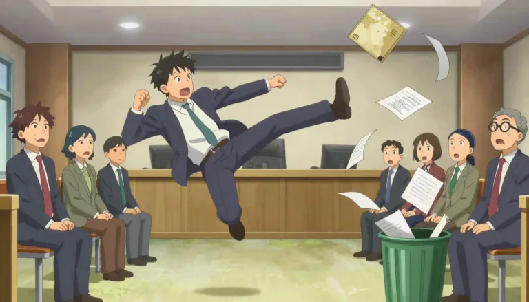 Visual representation of "dropkick" - To forcefully reject or dismiss an idea or proposal in a sudden manner.