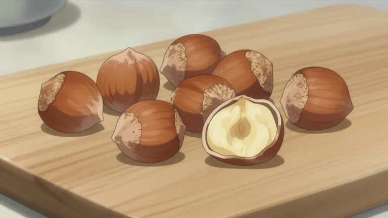Visual representation of "noisette" - A small, round hazelnut, typically used in cooking or baking.