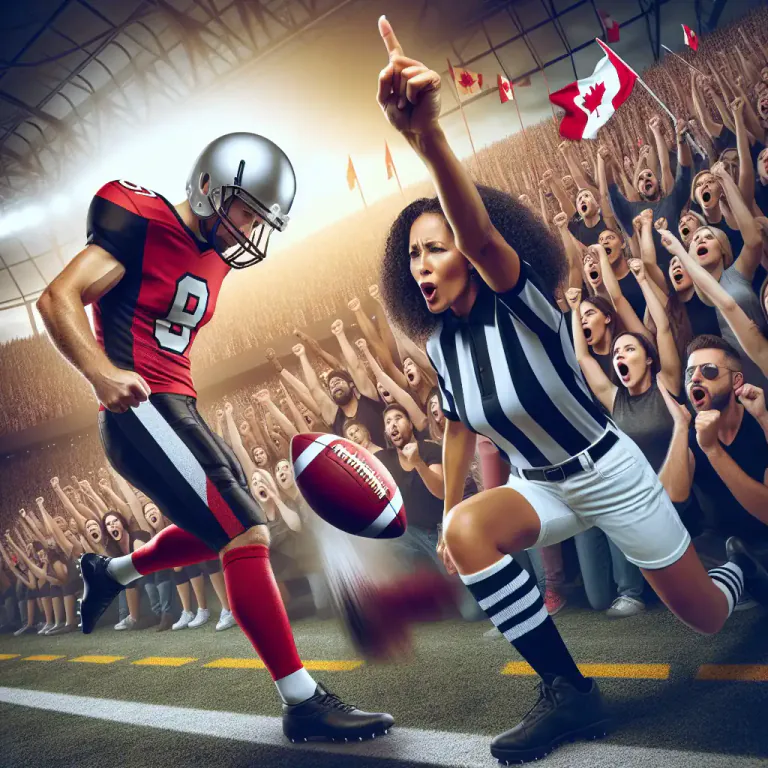 Visual representation of "rouge" - A single point awarded for certain plays in Canadian football